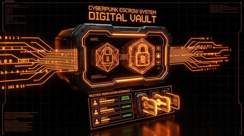 Multisig escrow digital vault system visualization